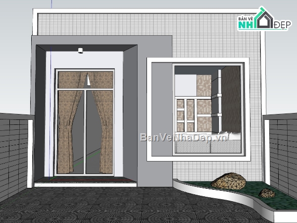 nhà 1 tầng,su nhà 1 tầng mái bằng,model su nhà 1 tầng