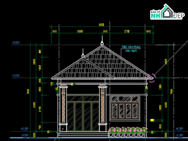 mái nhật 1 tầng,1 tầng mái nhật