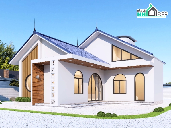 Nhà mái thái cấp 4,mái thái,Nhà mái thái 1 tầng