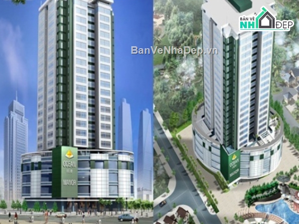 Chung cư Ocean view Manor,chung cư manor,file cad chung cư