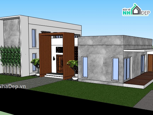 Nhà cấp 4 model su,nhà cấp 4 mái bằng,nhà cấp 4 đẹp