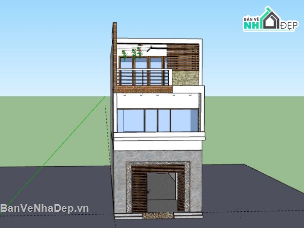 Nhà phố 2 tầng,Model su nhà phố 2 tầng,file su nhà phố 2 tầng