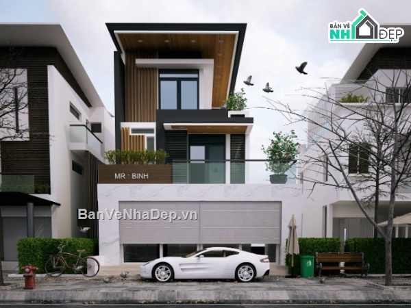 3dmax nhà phố,max nhà phố,nhà phố 3 tầng