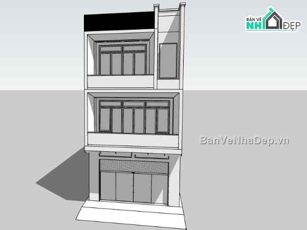 Nhà phố 3 tầng,model su nhà phố 3 tầng,nhà phố 3 tầng file su,sketchup nhà phố 3 tầng,nhà phố 3 tầng sketchup