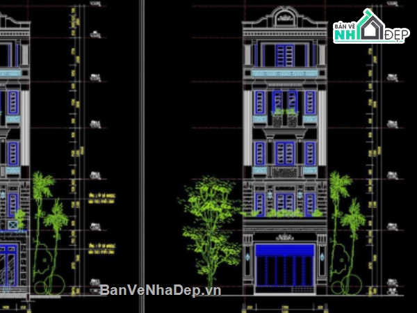 nhà phố 5 tầng,bản vẽ cad nhà phố 5 tầng,file cad nhà phố 5 tầng,cad nhà phố 5 tầng