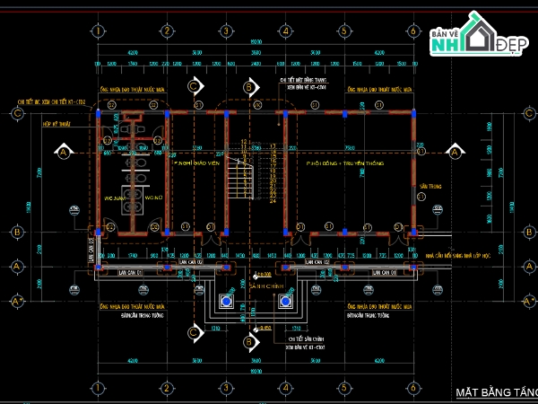 nhà hiệu bộ,nhà hiệu bộ 3 tầng,file thiết kế nhà hiệu bộ