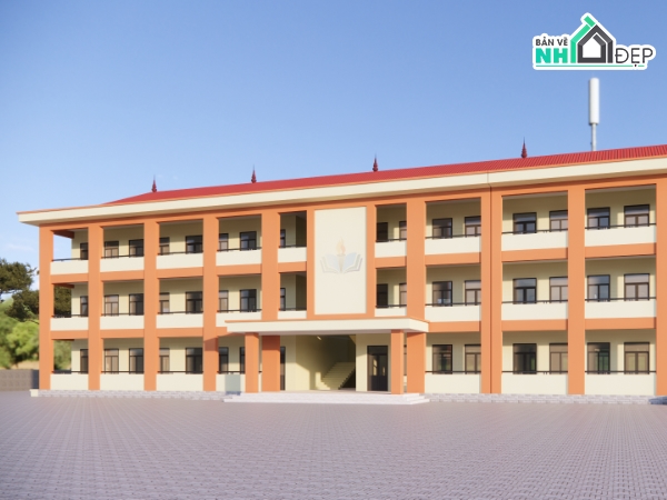 Nhà học,Nhà học 3 tầng,Nhà học 2 tầng,cad nhà học,phòng học