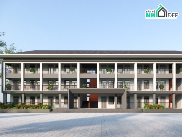 Nhà học 3 tầng 12 phòng đã được thẩm định full phầ,kết cấu,điện,nước