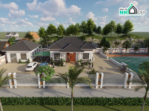 nhà 1 tầng,1 tầng,bản vẽ nhà 1 tầng