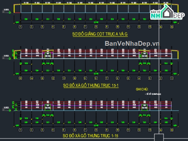 Kiến trúc xưởng may,kết cấu xưởng may,kết cấu xưởng may full,xưởng may file cad