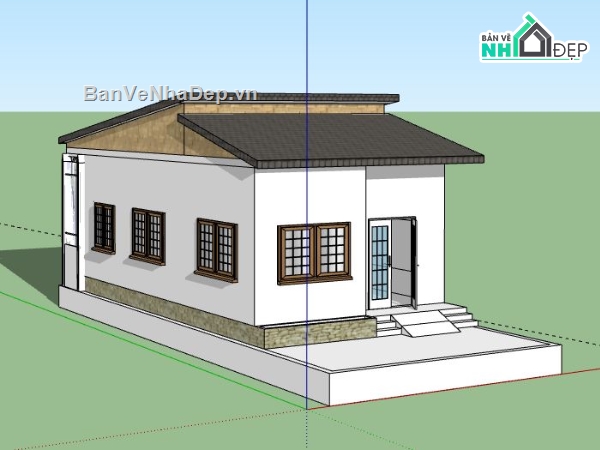 Nhà phố 1 tầng,model su nhà phố 1 tầng,file su nhà phố 1 tầng