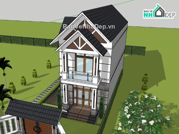 nhà phố 2 tầng,su nhà phố,sketchup nhà phố,su nhà phố 2 tầng,sketchup nhà phố 2 tầng