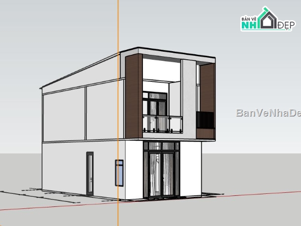 Nhà phố 2 tầng,model su nhà phố 2 tầng,file su nhà phố 2 tầng