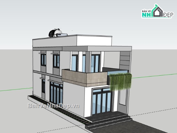 Nhà phố 2 tầng,model su nhà phố 2 tầng,file su nhà phố 2 tầng