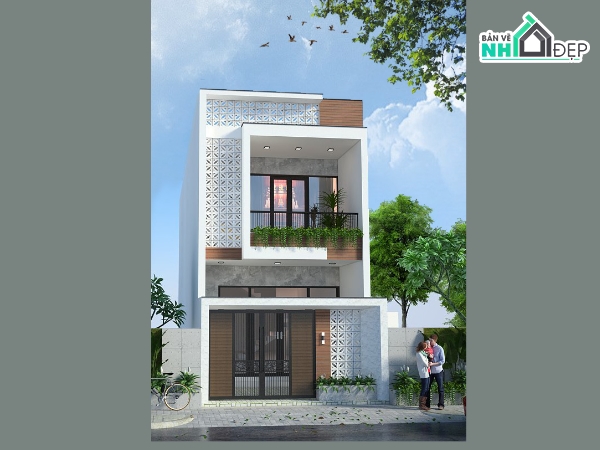 Nhà phố,2 tầng,hồ sơ thi công