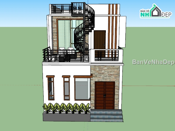 nhà phố,nhà phố 2 tầng,model nhà phố