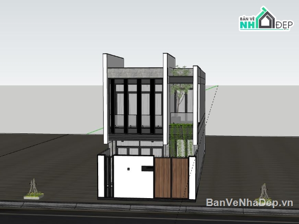 Nhà phố 2 tầng,Model su nhà phố 2 tầng,file su nhà phố 2 tầng