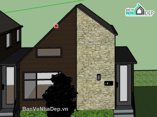 Nhà phố 2 tầng,model su nhà phố 2 tầng,file su nhà phố 2 tầng,sketchup nhà phố 2 tầng