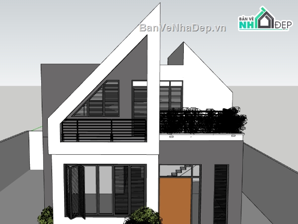 nhà phố 2 tầng,nhà phố,su nhà phố,sketchup nhà phố