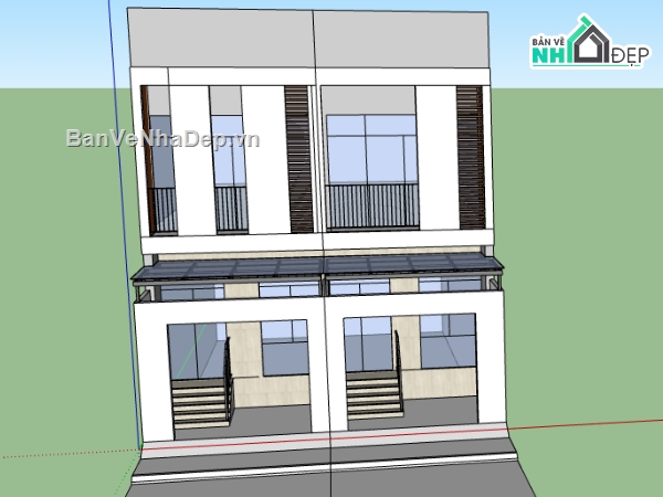 Nhà phố 2 tầng,model Nhà phố 2 tầng,File su Nhà phố 2 tầng,model sketchup Nhà phố 2 tầng,file su Nhà phố 2 tầng