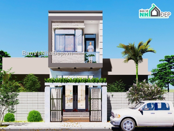 nhà phố 2 tầng,kiến trúc nhà phố,mẫu nhà phố hiện đại