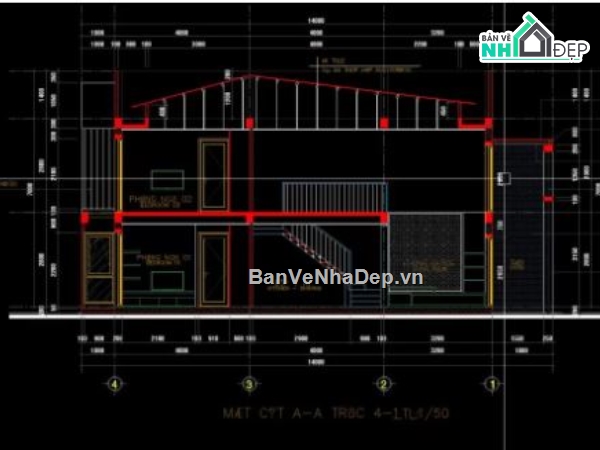 nhà phố 2 tầng,file cad nhà phố 2 tầng,nhà phố 2 tầng cad
