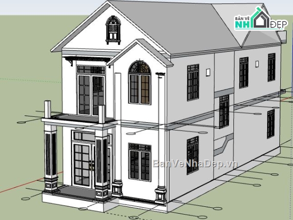 nhà phố 3 tầng,file sketchup nhà phố 3 tầng,sketchup nhà phố 3 tầng,model su nhà phố 3 tầng,nhà phố 3 tầng file sketchup