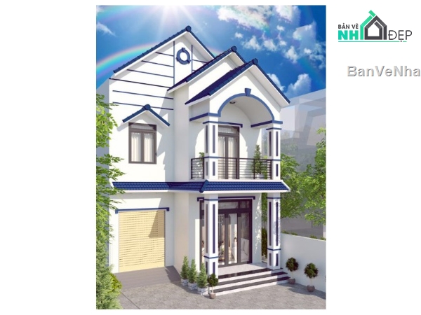 nhà mái thái,nhà phố mái thái,nhà phố 2 tầng