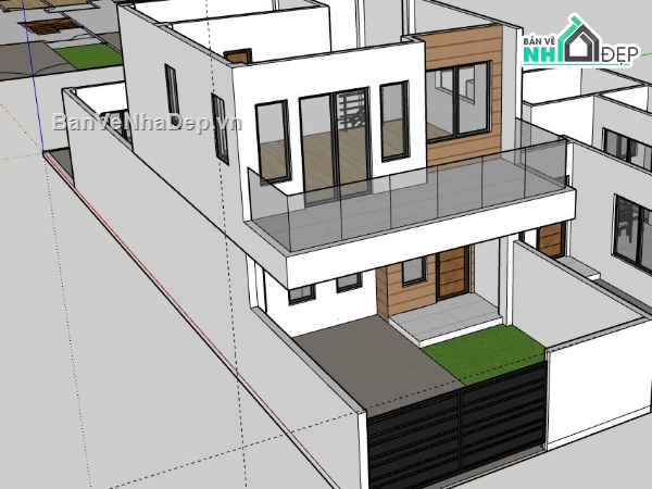Nhà phố 2 tầng,file su nhà phố 2 tầng,nhà phố 2 tầng file su,model su nhà phố 2 tầng,sketchup nhà phố 2 tầng