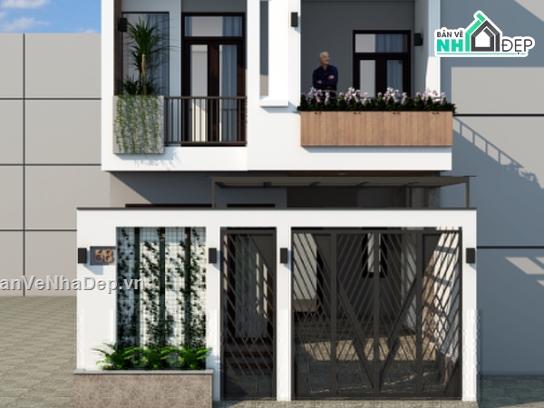 Nhà phố 2 tầng 6.2x18m,Nhà phố 2 tầng hiện đại,Nhà phố 2 tầng 3 phòng ngủ