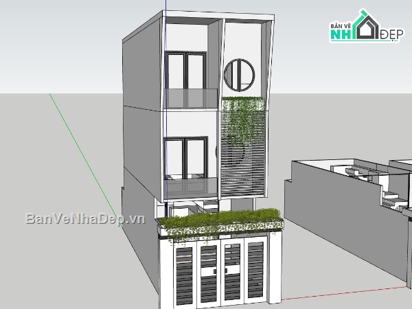 su nhà phố 2 tầng,model su nhà phố,sketchup nhà phố 2 tầng