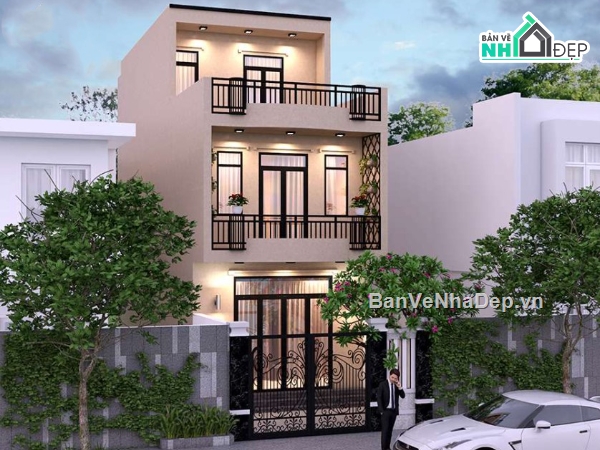 Nhà phố 4 tầng,nhà phố 4 tầng,nhà phố 5x13m