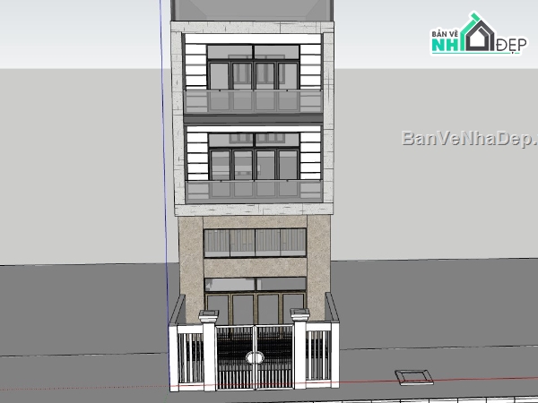 nhà phố 3 tầng,su nhà phố,model su 3 tầng đẹp