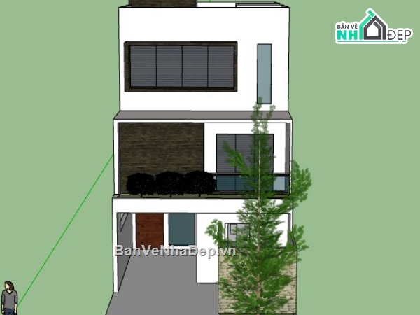 Nhà phố 3 tầng,model su nhà phố 3 tầng,model sketchup nhà phố 3 tầng,nhà phố 3 tầng file su,sketchup nhà phố 3 tầng