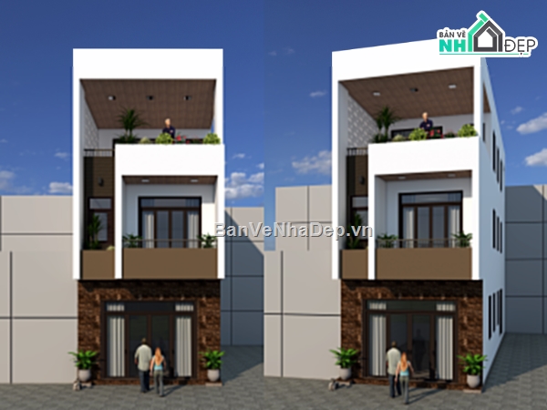 Nha pho 3 tang hien dai 5x16,Nha pho 3 tang,Nha pho 3 tang ket hop kinh doanh