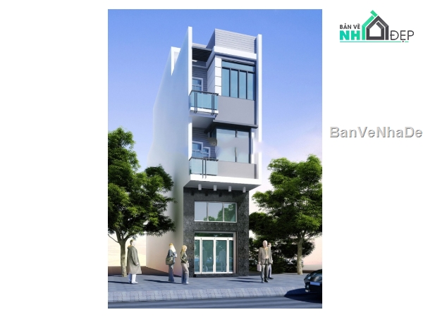 Nhà phố hiện đại,Nhà phố,nhà phố 4 tầng,cad nhà phố 4 tầng