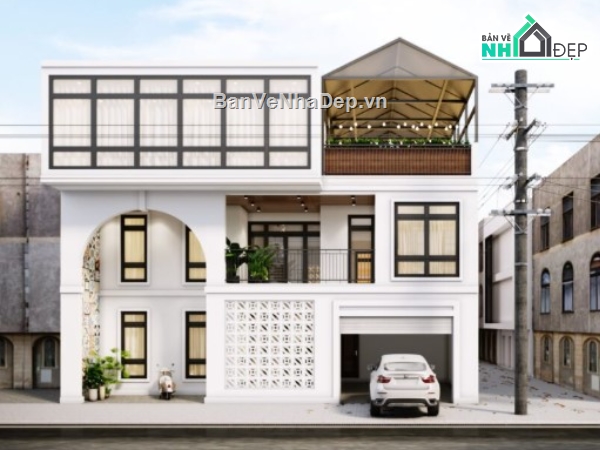 nhà phố 3 tầng,mẫu nhà phố đẹp,mẫu nhà 3 tầng