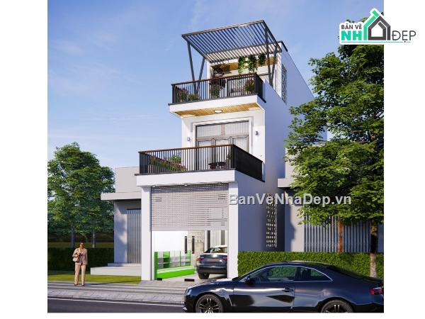Nhà phố 3 tầng,Nhà 3 tầng hiện đại,bản vẽ nhà phố 3 tầng,nhà phố 3 tầng cad