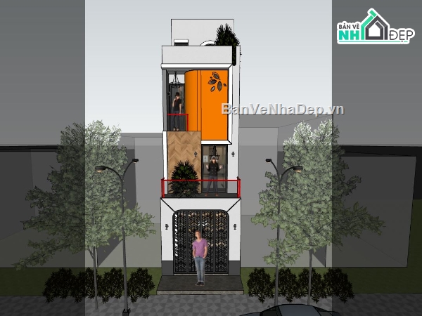 Nhà phố 4x11m 3 tầng hiện đại,mẫu nhà ống 3 tầng mặt tiền hẹp,thiết kế nhà phố 3 tầng 44m2