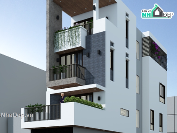 nhà phố 4 tầng 2 mặt tiền,nhà phố 4 tầng 3x17m,file cad nhà 4 tầng,bản vẽ nhà phố 4 tầng