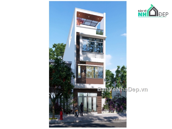 Nhà phố 4 tầng,4 tầng,file cad nhà phố 4 tầng,cad nhà phố 4 tầng