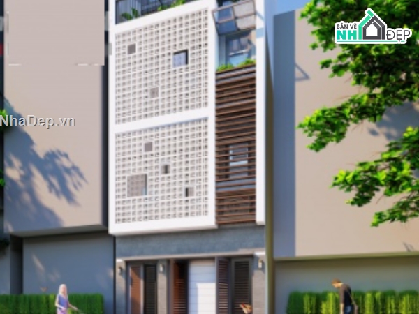 Nhà phố 4 tầng,cad nhà phố 4 tầng,file cad nhà phố 4 tầng
