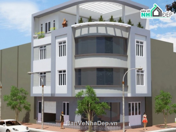 nhà phố 4 tầng,file cad nhà phố 4 tầng,cad nhà phố 4 tầng