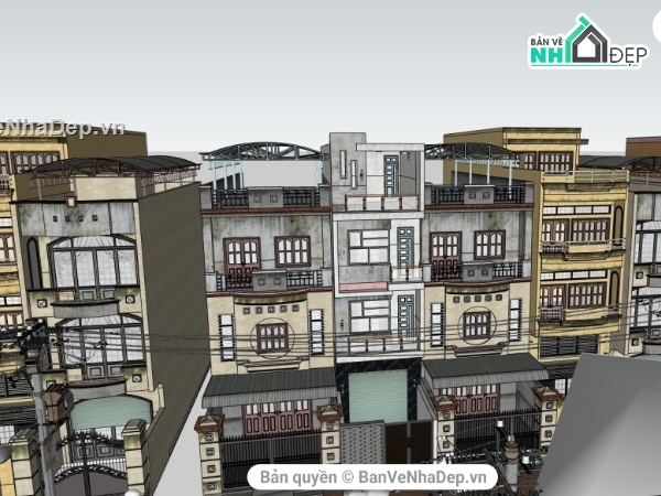 file nhà 4 tầng,nhà 4 tầng hiện đại,nhà phố sketchup