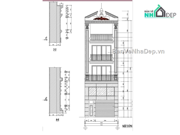 Nhà phố 4 tầng,4 tầng,kiến trúc 4 tầng,nhà phố 4 tầng cad