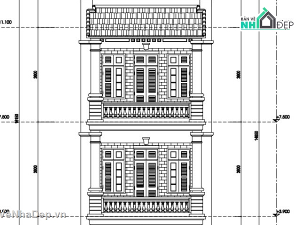 Bản vẽ thiết kế nhà,Nhà phố 4 tầng,Nhà phố 4 tầng tân cổ điển,Nhà phố tân cổ điển,Nhà 4 tầng tân cổ điển,4 tầng tân cổ điển