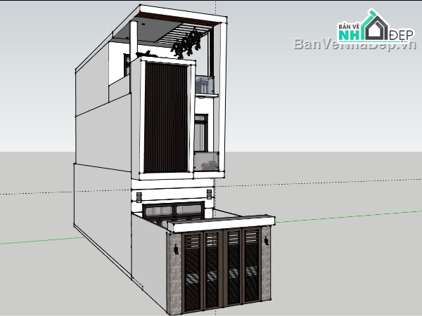 nhà phố 3 tầng,phối cảnh nhà phố,mẫu nhà phố hiện