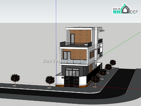 Nhà lô góc 3 tầng hiện đại,nhà phố 2 mặt tiền 4.6x15m,thiết kế nhà 3 tầng 4.6x15m