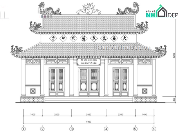 Nhà thờ họ,cad nhà thờ họ,file cad nhà thờ họ,nhà thờ họ file cad