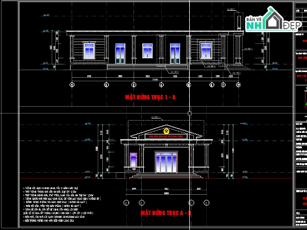Nhà văn hóa hiện đại,kích thước 10x20m,kiến trúc nhà văn hóa